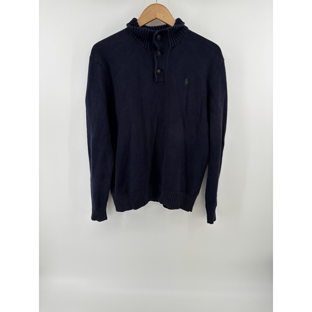Polo Ralph Lauren Sweater Mens L Mock Neck 3 Button Pullover Preppy Old Money